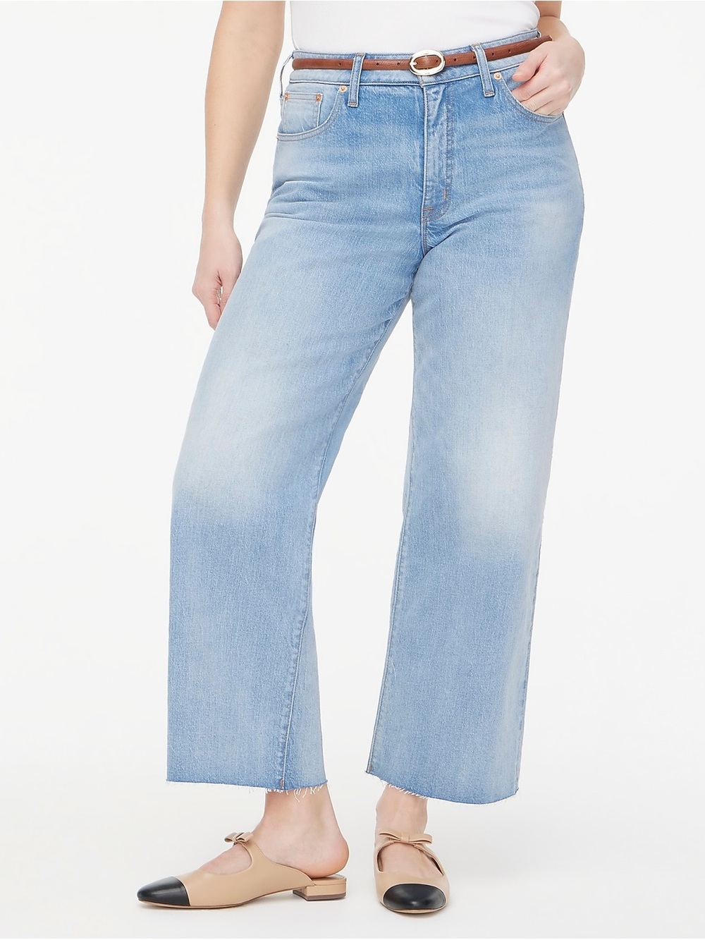 J. Crew Light Blue Cropped Wide-Leg Jeans